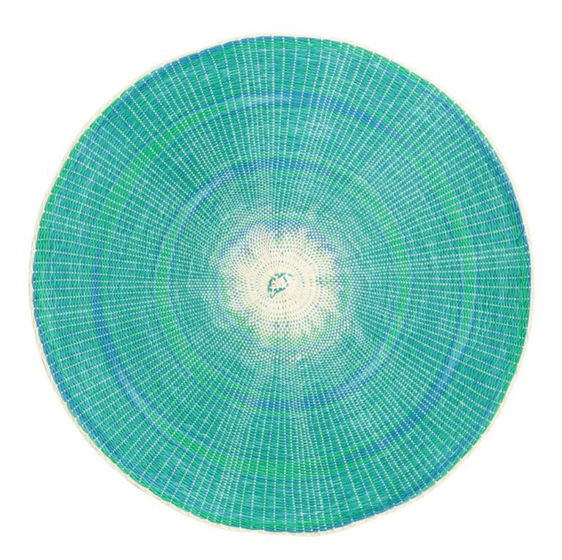 Set of 6 Boho Teal Green placemats - 38 cm diameter