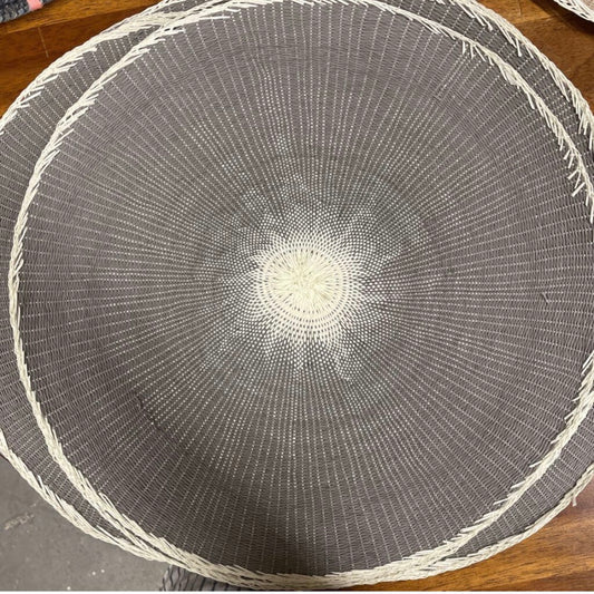 Set of 6 Boho stone grey placemats - 38 cm