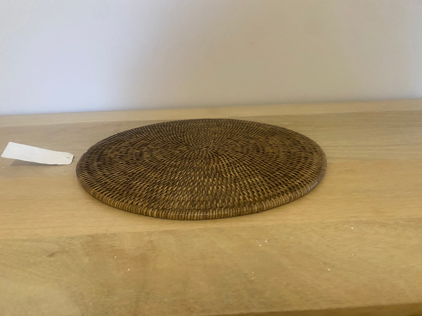 Set of 6 vintage brown long weave place mats- 30 cm diameter