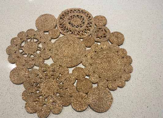 HANDMADE JUTE RETRO 45CM PLACEMAT - SPICE COLOUR