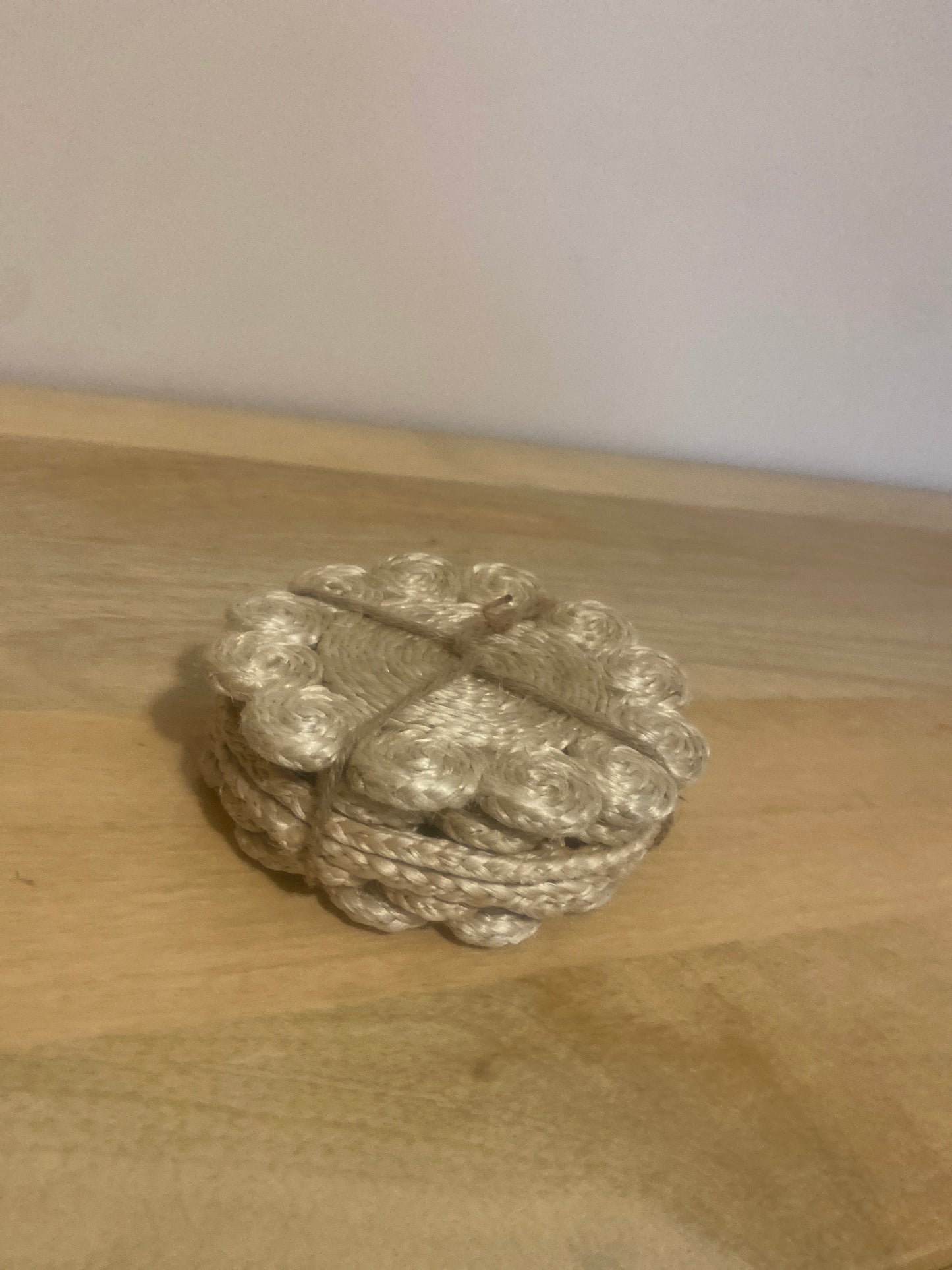 Handmade Jute Retro Coaster Set of 6 – Natural