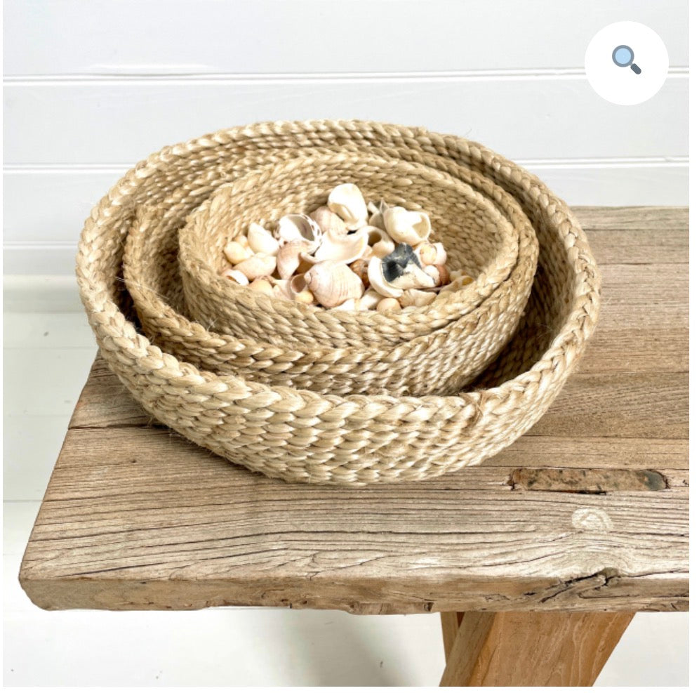 JUTE STORAGE BASKET ROUND SET OF 3 – NATURAL