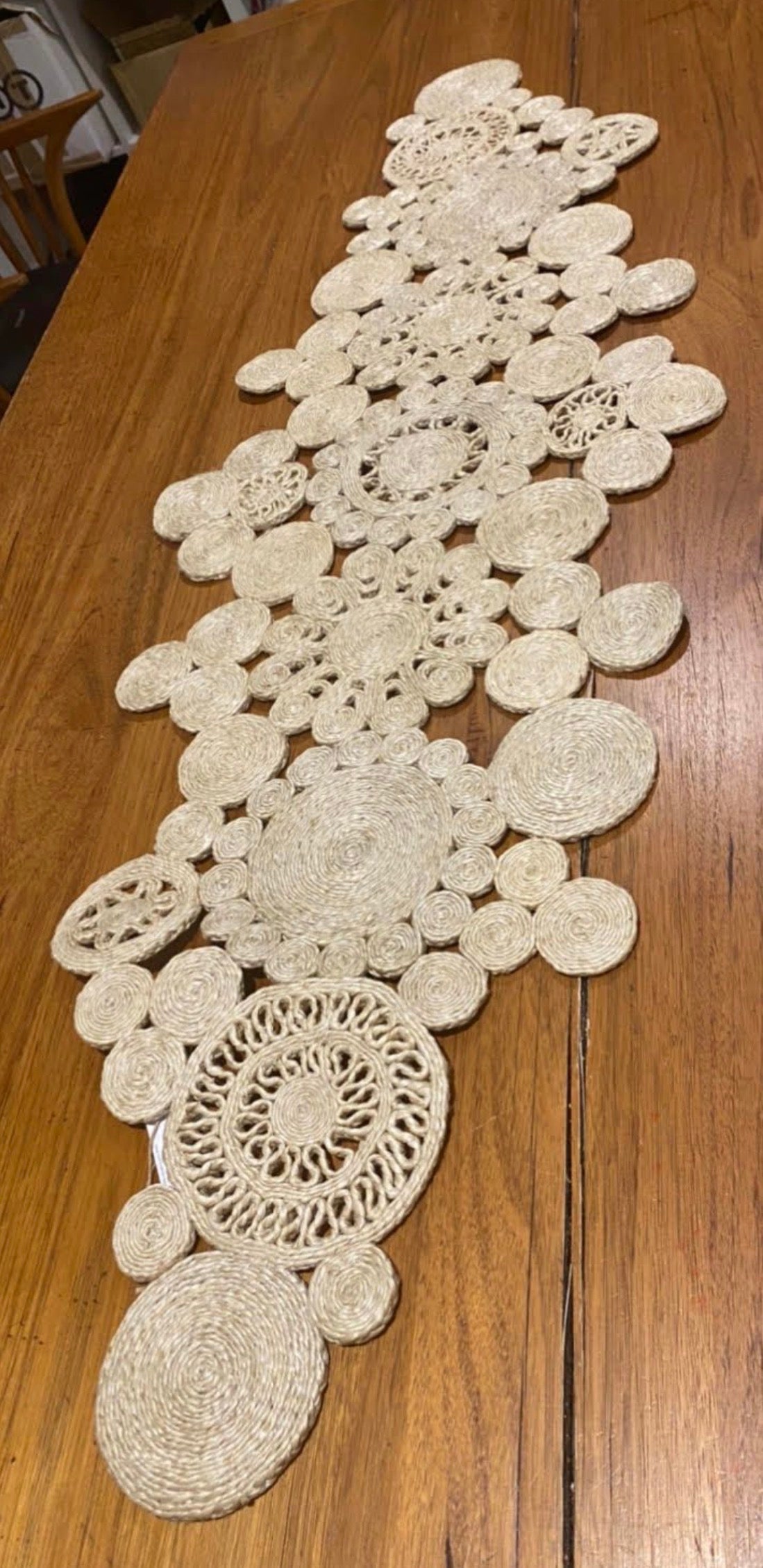 Extra Large Handmade Jute table runner - 150 x 50 cm
