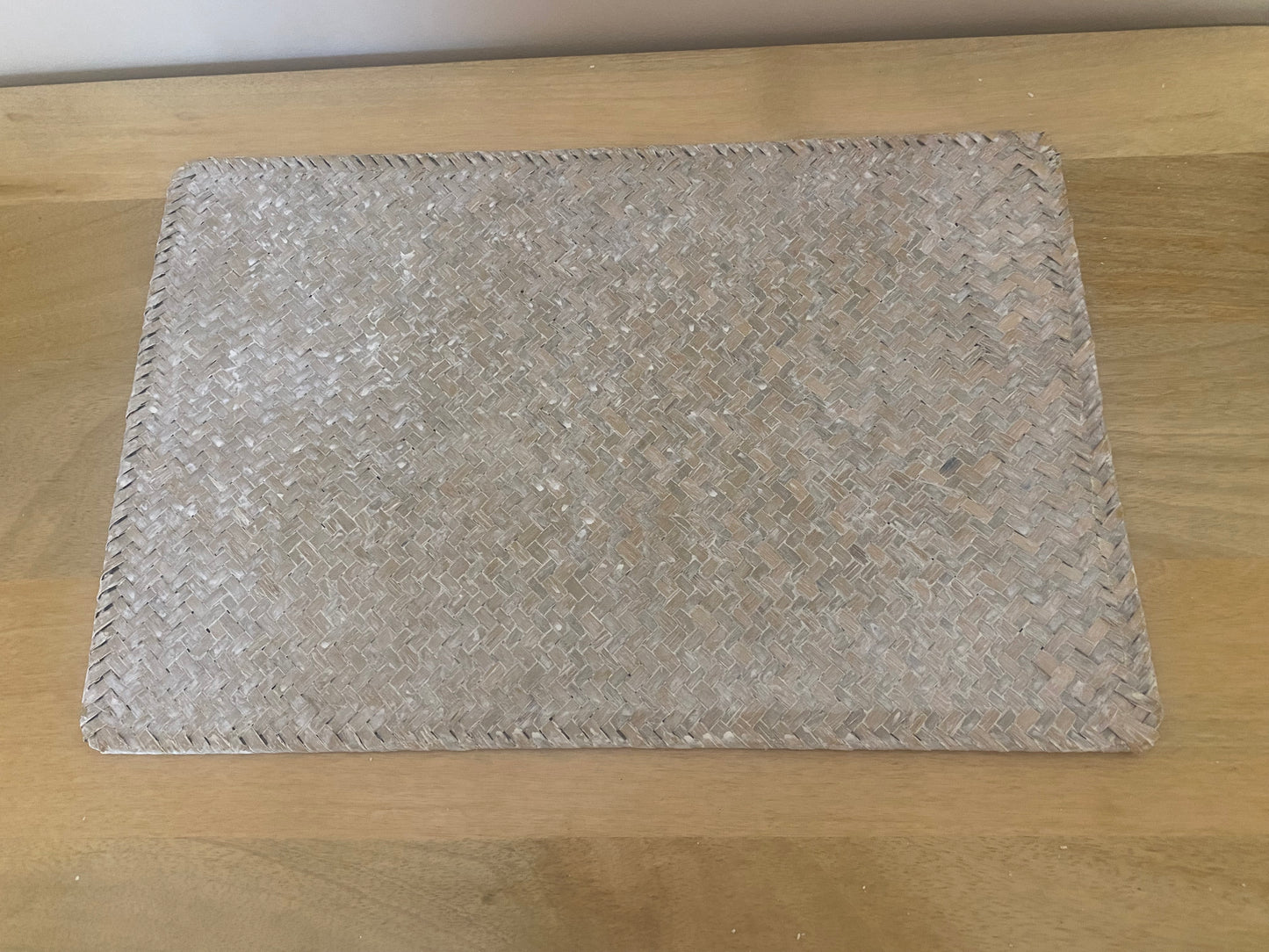 Set of 6 - grey natural wash long weave place mats