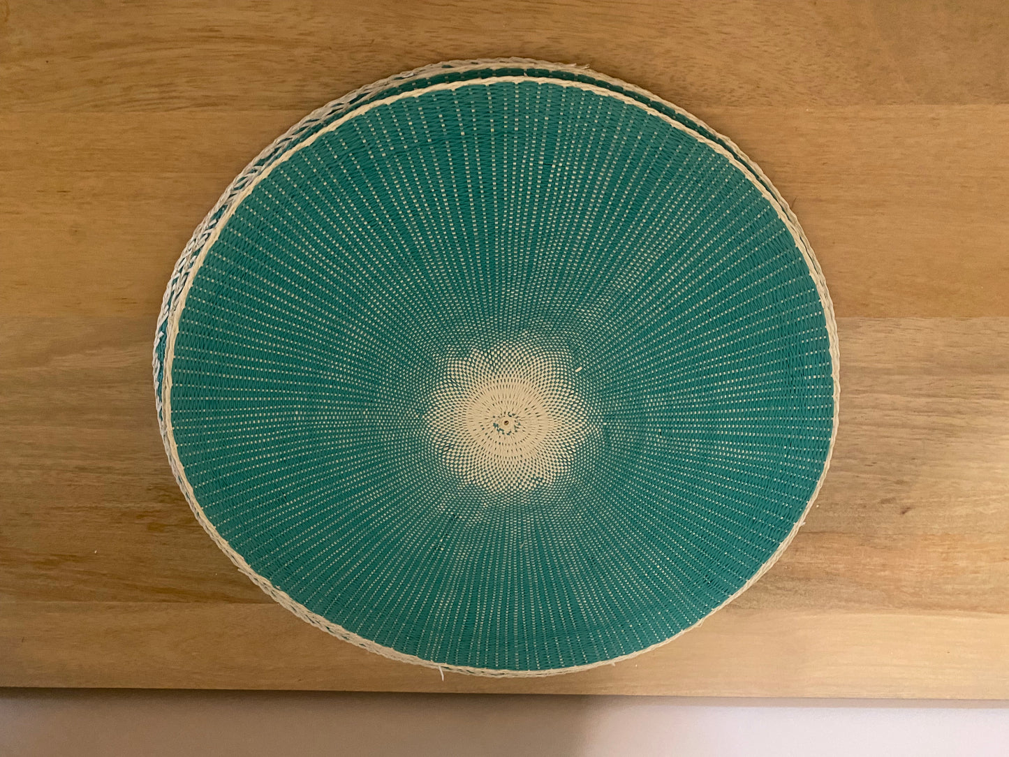 Set of 6 Boho Teal Green placemats - 38 cm diameter
