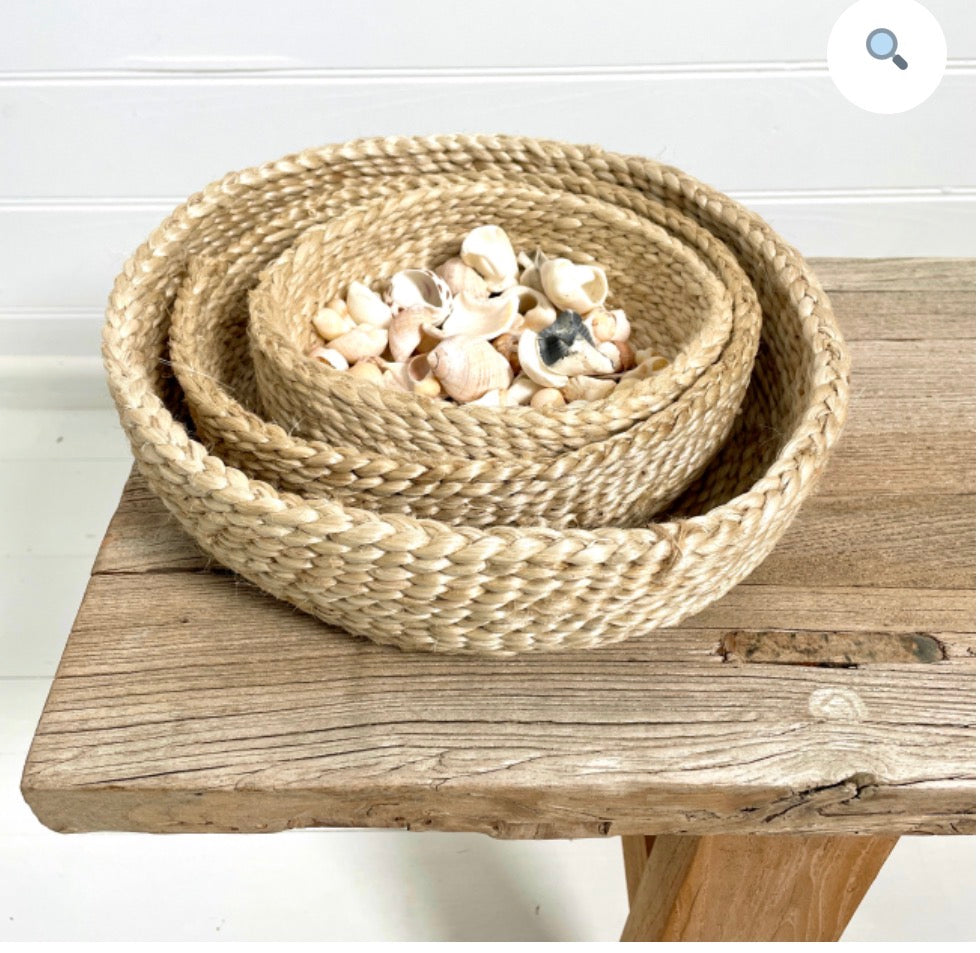 JUTE STORAGE BASKET ROUND SET OF 3 – NATURAL