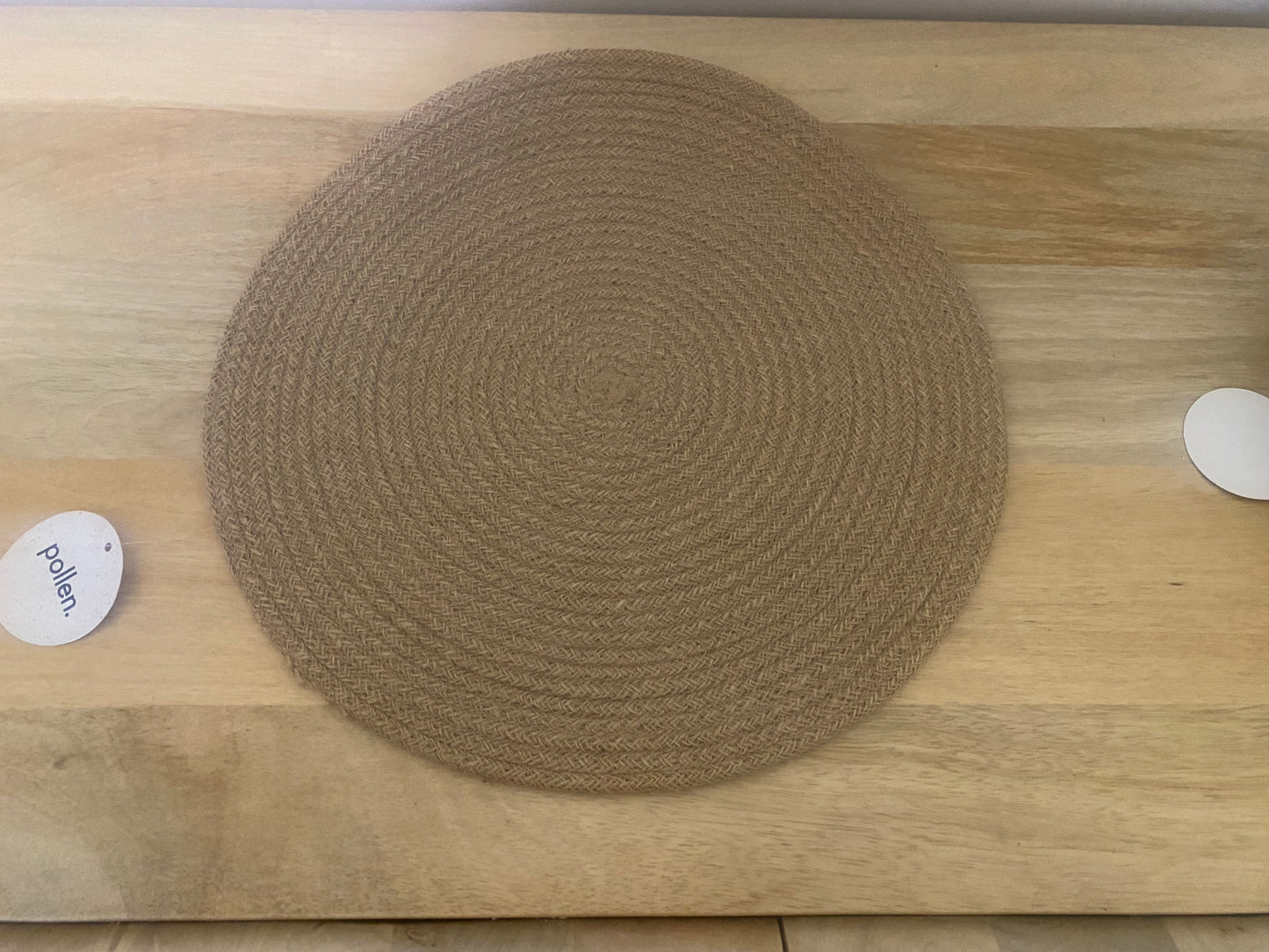 Set of 6 Natural Handwoven thick Jute mats