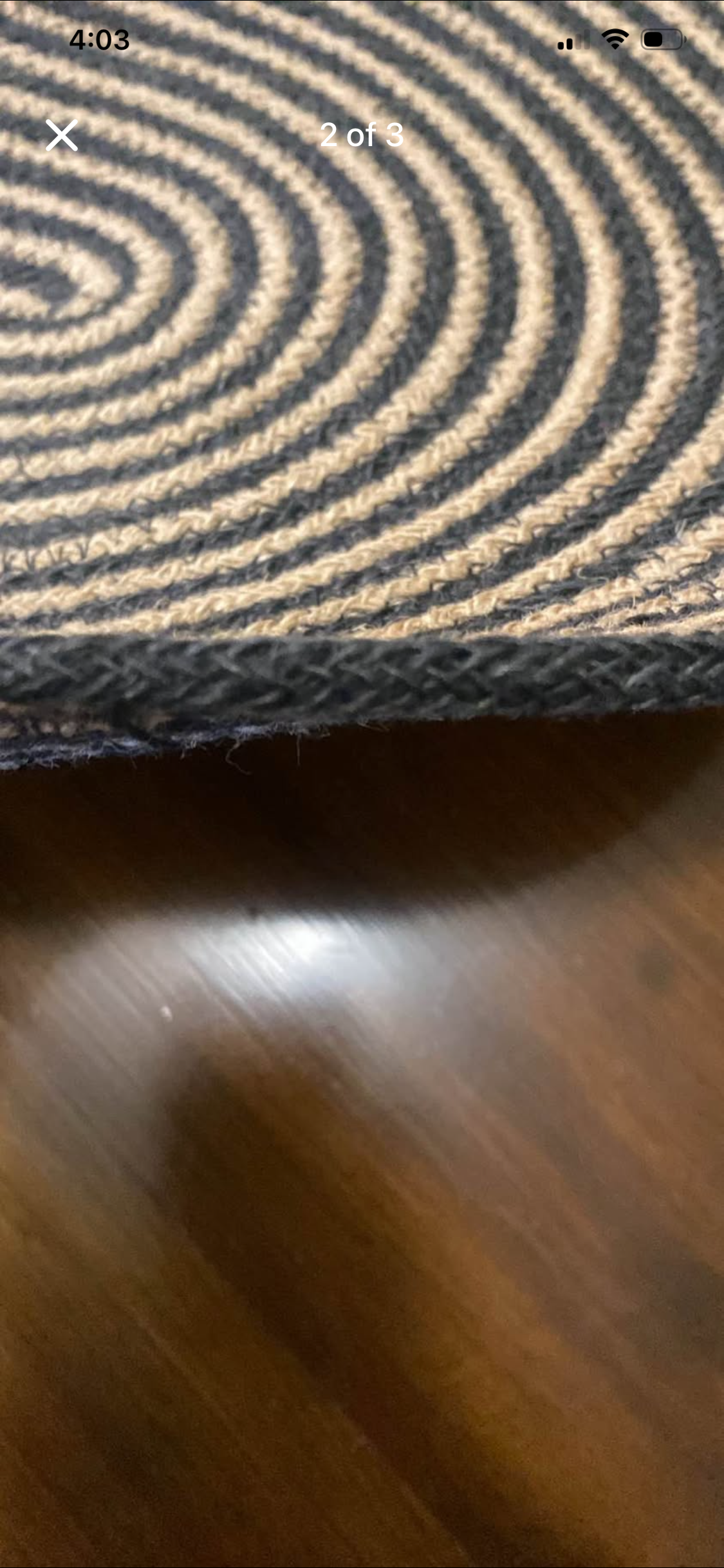 Hand made jute mat / table centre mat or large place mat 69 cm x 43 cm