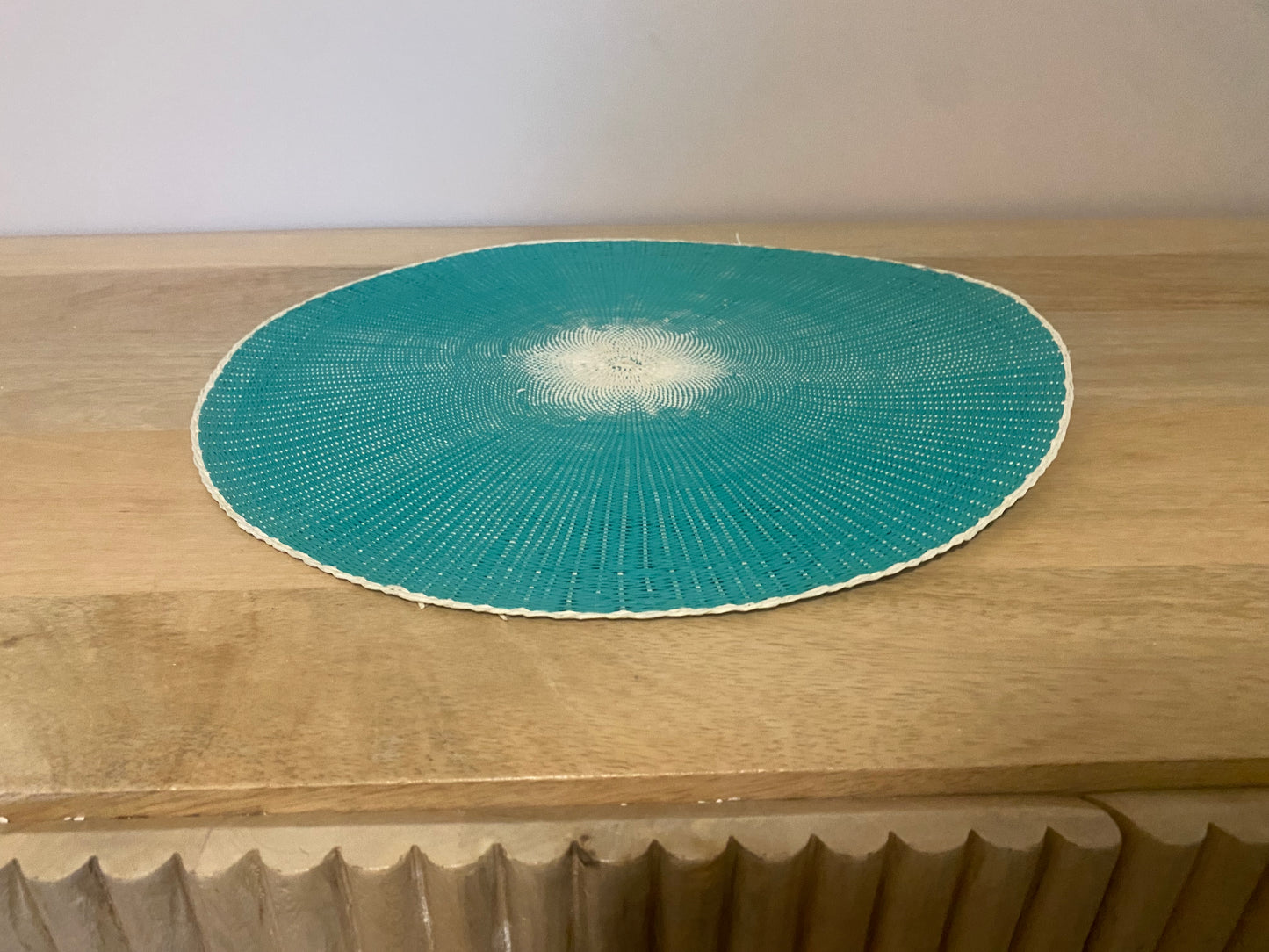 Set of 6 Boho Teal Green placemats - 38 cm diameter