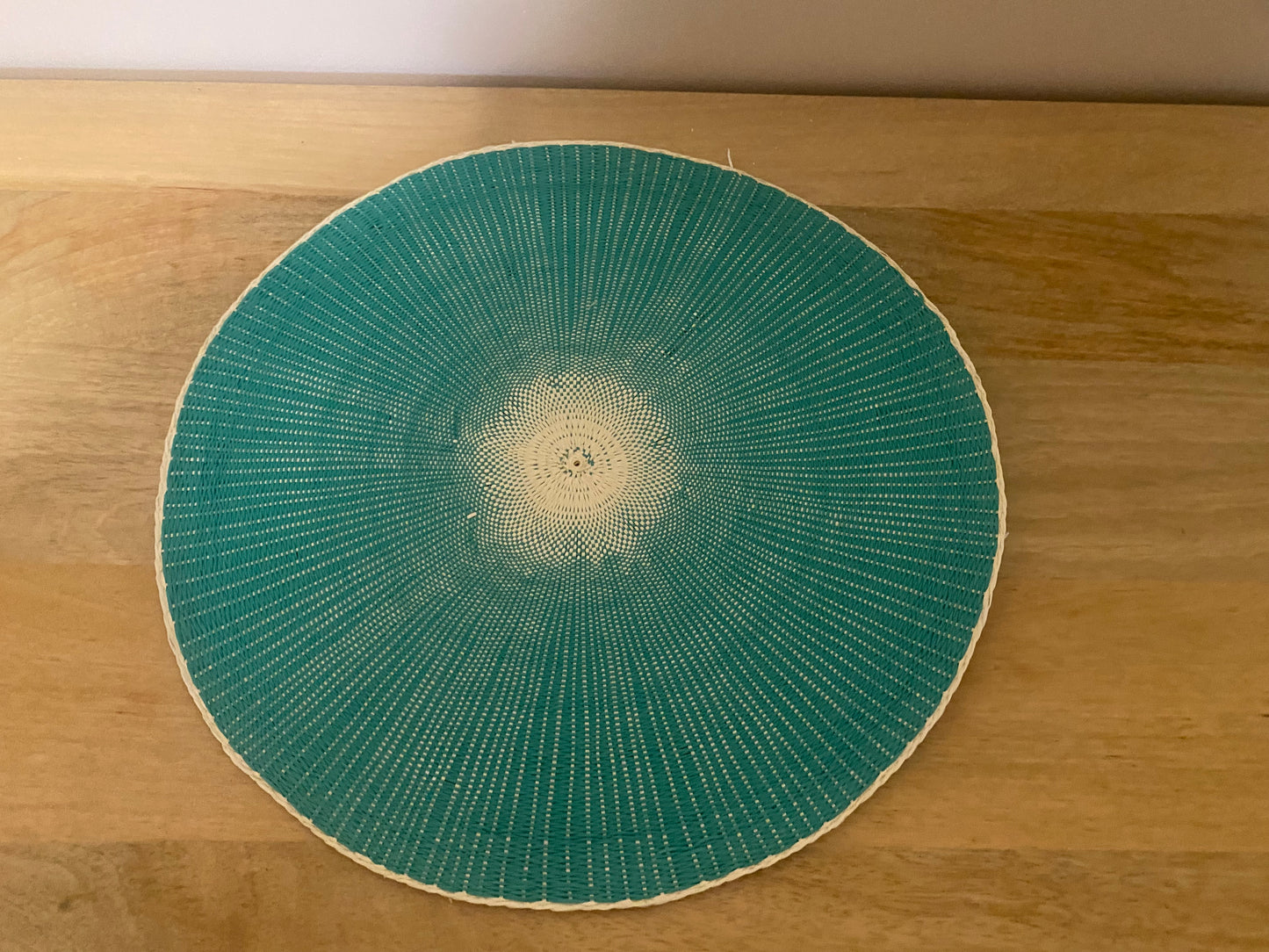 Set of 6 Boho Teal Green placemats - 38 cm diameter
